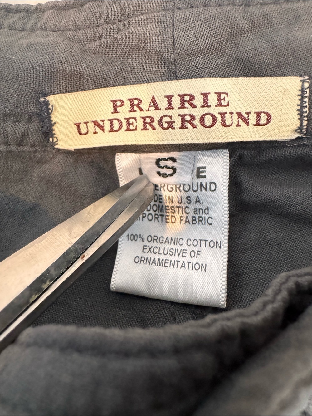 Prairie Underground Busking Pants Grey Organic Cotton Cargo Utility Size S - Picture 7 of 8
